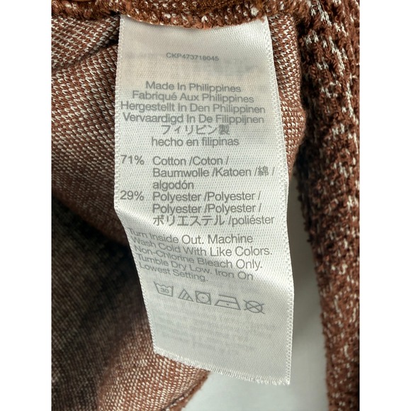 Madewell Women's Brown Textured Square Neck Long Sleeve Cropped Top‎ Size S - Picture 5 of 6